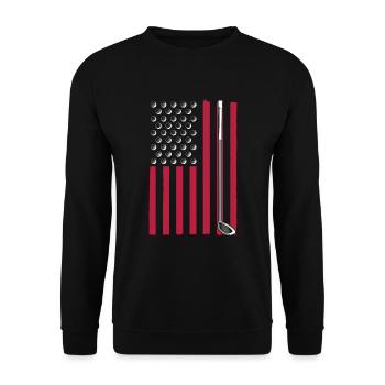 Golf Clubs Patriotische Flagge Für Golfer - Unisex Pullover - Schwarz - Vorne - Alina (178cm) & Michal (187cm)