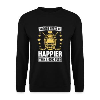 Nothing makes me happier than a good one - Unisex Sweatshirt - black - Front - Alina (178cm) & Michal (187cm)