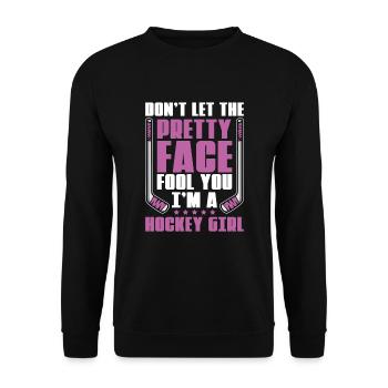Ne vous laissez pas être du joli visage - Sweat-shirt Unisexe - noir - Devant - Alina (178cm) & Michal (187cm)