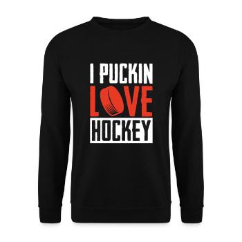 J’aime le hockey pour les joueurs de hockey et les partisans - Sweat-shirt Unisexe - noir - Devant - Alina (178cm) & Michal (187cm)