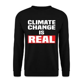 Climate Change Is Real - Unisex Pullover - Schwarz - Vorne - Alina (178cm) & Michal (187cm)
