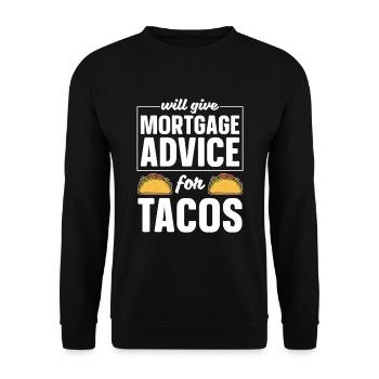 Conseils hypothécaires pour tacos pour les agents immobiliers - Sweat-shirt Unisexe - noir - Devant - Alina (178cm) & Michal (187cm)