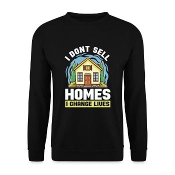 Je ne vends pas de maisons pour les agents immobiliers - Sweat-shirt Unisexe - noir - Devant - Alina (178cm) & Michal (187cm)