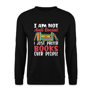 Je préfère les livres simples aux gens - Sweat-shirt Unisexe - noir - Devant - Alina (178cm) & Michal (187cm)