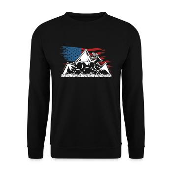 Patriotische Hirschjagd Für Hirschjäger - Unisex Pullover - Schwarz - Vorne - Alina (178cm) & Michal (187cm)