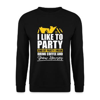 J’aime faire la fête pour les agents immobiliers - Sweat-shirt Unisexe - noir - Devant - Alina (178cm) & Michal (187cm)