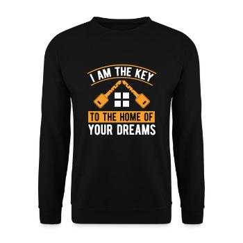 I am the key to the house for - Unisex Sweatshirt - black - Front - Alina (178cm) & Michal (187cm)