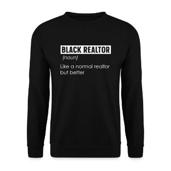 Définition de courtier noir pour les agents immobiliers - Sweat-shirt Unisexe - noir - Devant - Alina (178cm) & Michal (187cm)