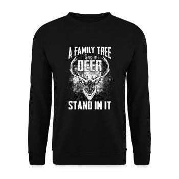 Un cerf de pedigree, celui des chasseurs de cerfs - Sweat-shirt Unisexe - noir - Devant - Alina (178cm) & Michal (187cm)