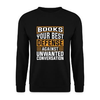 Livres Votre meilleure défense pour les amateurs de livres - Sweat-shirt Unisexe - noir - Devant - Alina (178cm) & Michal (187cm)