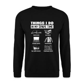 Ce que je fais pendant mon temps libre pour - Sweat-shirt Unisexe - noir - Devant - Alina (178cm) & Michal (187cm)
