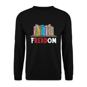 Freadom pour les amateurs de livres - Sweat-shirt Unisexe - noir - Devant - Alina (178cm) & Michal (187cm)