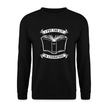 Ich Habe Te Lit In Die Literatur Für Buchliebhaber - Unisex Pullover - Schwarz - Vorne - Alina (178cm) & Michal (187cm)