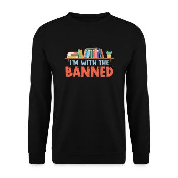 Ich Bin Bei Der Band Für Buchliebhaber - Unisex Pullover - Schwarz - Vorne - Alina (178cm) & Michal (187cm)