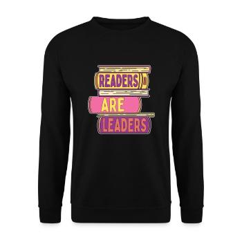 Leser Sind Führer Für Buchliebhaber - Unisex Pullover - Schwarz - Vorne - Alina (178cm) & Michal (187cm)