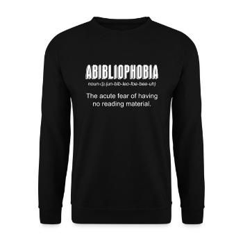 Abibliophobie Für Buchliebhaber - Unisex Pullover - Schwarz - Vorne - Alina (178cm) & Michal (187cm)