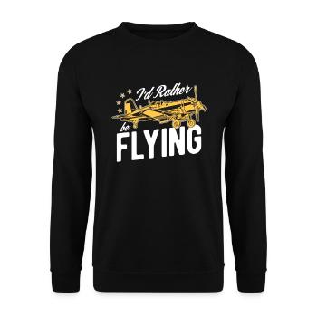I would rather pilot-airplane-lover-aviation - Unisex Sweatshirt - black - Front - Alina (178cm) & Michal (187cm)