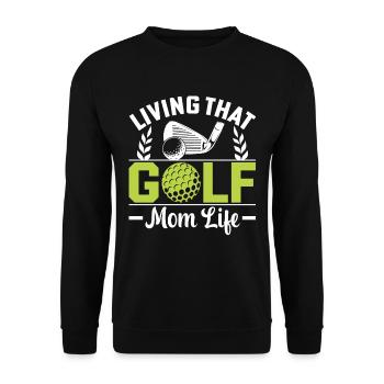Living That Golf Mom Life Mother Golf - Unisex Sweatshirt - black - Front - Alina (178cm) & Michal (187cm)
