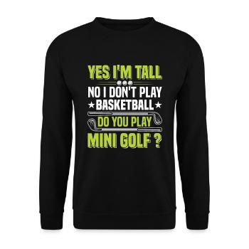 Yes I'm Tall Golfer - Unisex Pullover - Schwarz - Vorne - Alina (178cm) & Michal (187cm)