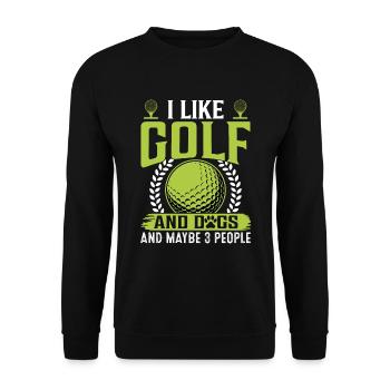 J’aime le golf et les chiens drôles en disant golfeur - Sweat-shirt Unisexe - noir - Devant - Alina (178cm) & Michal (187cm)