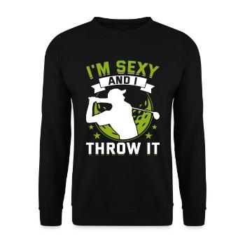 I'm Sexy And I Throw It Golfspieler - Unisex Pullover - Schwarz - Vorne - Alina (178cm) & Michal (187cm)