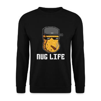 Nug Life Nugget Lover Chicken Nuggets Fast Food - Unisex Pullover - Schwarz - Vorne - Alina (178cm) & Michal (187cm)