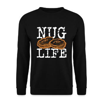 Nug Life Nugget Lover Chicken Nuggets Fast Food - Unisex Pullover - Schwarz - Vorne - Alina (178cm) & Michal (187cm)