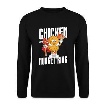 Poulet Nugget King Nugget Lovers Poulet - Sweat-shirt Unisexe - noir - Devant - Alina (178cm) & Michal (187cm)