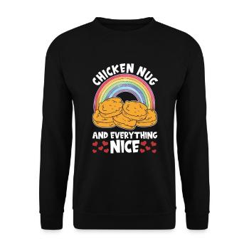 Chicken Nugget Lovers Chicken Nuggets Fast Food - Unisex Sweatshirt - black - Front - Alina (178cm) & Michal (187cm)