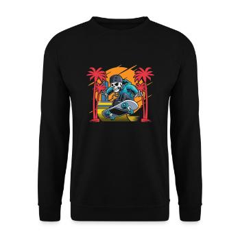 Skeleton Skater for Skateboarders - Unisex Sweatshirt - black - Front - Alina (178cm) & Michal (187cm)