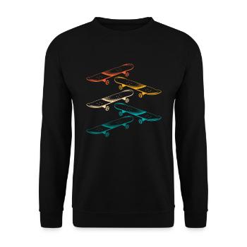 Retro-skateboard Für Skateboarder - Unisex Pullover - Schwarz - Vorne - Alina (178cm) & Michal (187cm)