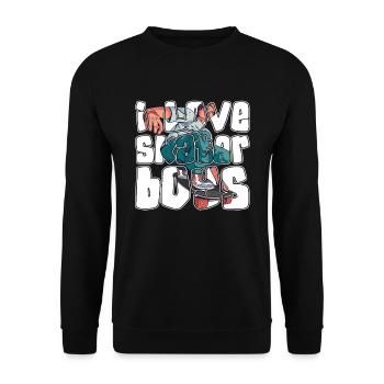 J’adore Skater Boys pour les skateboarders - Sweat-shirt Unisexe - noir - Devant - Alina (178cm) & Michal (187cm)