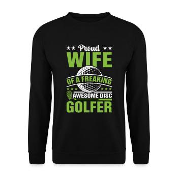 Fière épouse d’un disc-golfeur génial et effrayant - Sweat-shirt Unisexe - noir - Devant - Alina (178cm) & Michal (187cm)