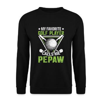 My Favorite Golf Player Calls Me Pepaw Golfer - Unisex Sweatshirt - black - Front - Alina (178cm) & Michal (187cm)