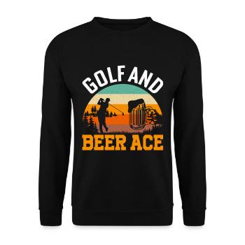 Vintage Golf And Beer Ace Golfers - Unisex Sweatshirt - black - Front - Alina (178cm) & Michal (187cm)