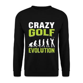 Crazy Golf Evolution Golfspieler - Unisex Pullover - Schwarz - Vorne - Alina (178cm) & Michal (187cm)