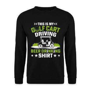 This Is My Golf Cart Driving Beer Drinking Shirt - Unisex Pullover - Schwarz - Vorne - Alina (178cm) & Michal (187cm)