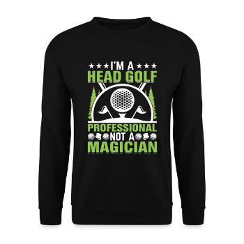 At A Head Golf Professional Not A Magician - Unisex Sweatshirt - black - Front - Alina (178cm) & Michal (187cm)