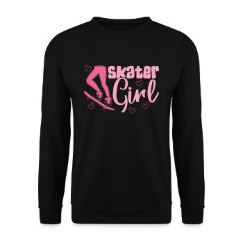 Skater-mädchen Für Skateboarder - Unisex Pullover - Schwarz - Vorne - Alina (178cm) & Michal (187cm)