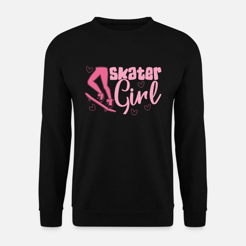 Skater-mädchen Für Skateboarder - Unisex Pullover - Schwarz