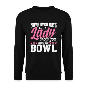 Laissez une dame vous montrer comment jouer au bowling Kegler - Sweat-shirt Unisexe - noir - Devant - Alina (178cm) & Michal (187cm)