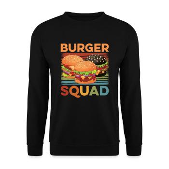 Burger squad Pour les amateurs de hamburgers - Sweat-shirt Unisexe - noir - Devant - Alina (178cm) & Michal (187cm)