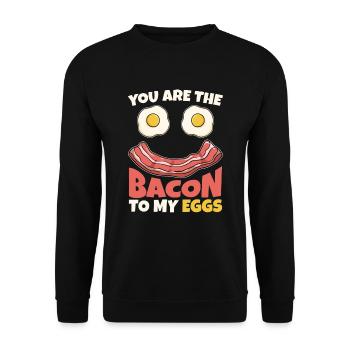Bacon To My Egg Breakfast Bacon Lovers - Unisex Sweatshirt - black - Front - Alina (178cm) & Michal (187cm)