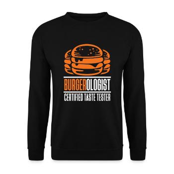 Burgerologe Zertifizierter Geschmackstester Für - Unisex Pullover - Schwarz - Vorne - Alina (178cm) & Michal (187cm)