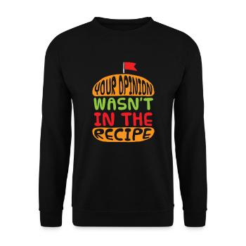 Your opinion was not in the recipe for hamburgers - Unisex Sweatshirt - black - Front - Alina (178cm) & Michal (187cm)