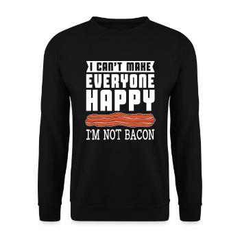 Ich Bin Kein Bacon Breakfast Bacon Lover Meat - Unisex Pullover - Schwarz - Vorne - Alina (178cm) & Michal (187cm)