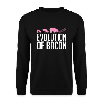 Evolution of Bacon Breakfast Bacon Lover Meat - Unisex Sweatshirt - black - Front - Alina (178cm) & Michal (187cm)