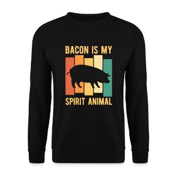 Speck Geist Tier Frühstück Speck Liebhaber Fleisch - Unisex Pullover - Schwarz - Vorne - Alina (178cm) & Michal (187cm)