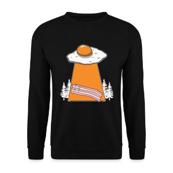 Speck Alien Kidnapping Breakfast Bacon Lover F - Unisex Sweatshirt - black - Front - Alina (178cm) & Michal (187cm)