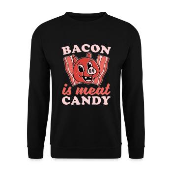 Speck Fleisch Süßigkeiten Frühstück Speck Liebhabe - Unisex Pullover - Schwarz - Vorne - Alina (178cm) & Michal (187cm)